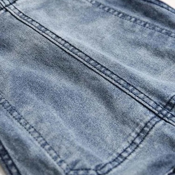 Manfinity Homme Men Cotton Distressed Skinny Leg Denim Overalls - Picture 7 of 8